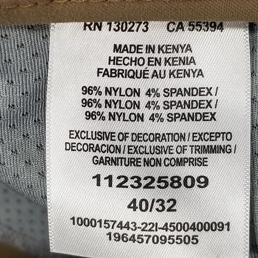 Wrangler Pants Mens 40x32 Beige Nylon Spandex Cargo Stretch Outdoor Hiking